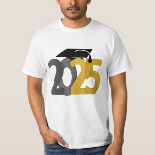 Gold and Gray Class of 2025 Graduation T_Shirt