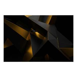 Gold and Gray Crystals Poster