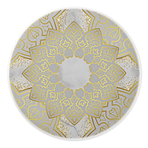 Gold and Gray Medallion Ceramic KnobPull Ceramic Knob