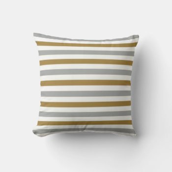Gold And Gray Monogram Pillow by Dmargie1029 at Zazzle