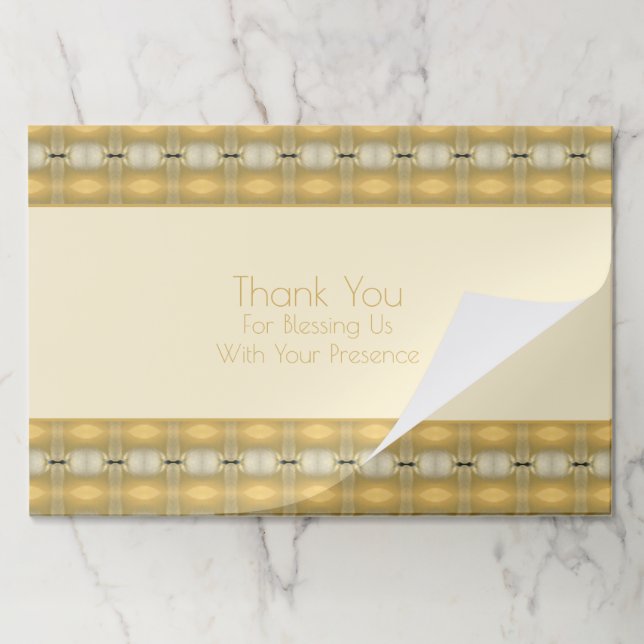 Gold And Gray Patterned Paper Placemats (Folded)