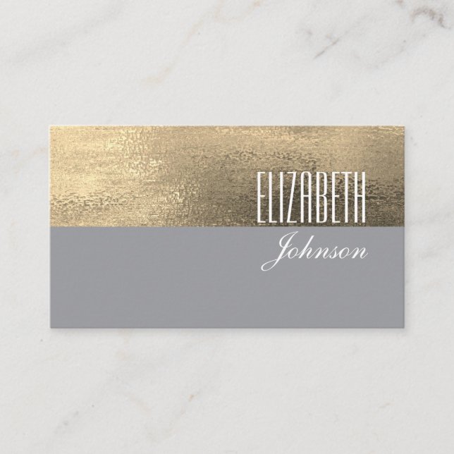 Gold and Gray Professional Business Card (Front)