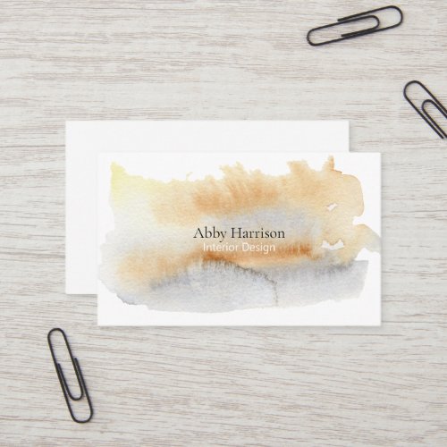 Gold and Gray Watercolour Swatch Business Card