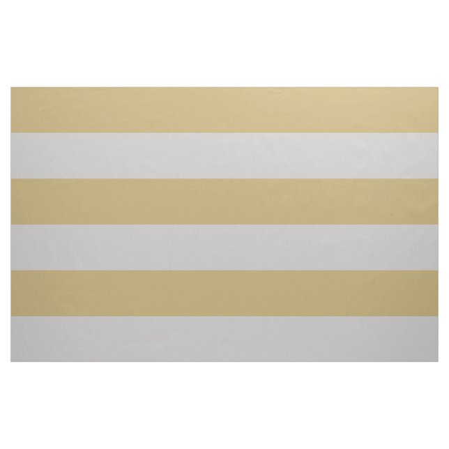 Gold and Gray Wide Stripes Large Scale Fabric (Yard)
