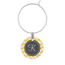 Gold and Gray Zig Zag Custom Initial