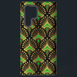 Gold and green Art Deco pattern on black  Samsung Galaxy S22 Ultra Case<br><div class="desc">Gold and green Art Deco pattern over a black background.</div>