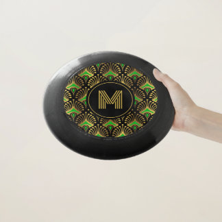 Gold and green Art Deco pattern Wham-O Frisbee