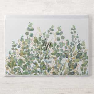 Gold And Green Botanical Eucalyptus Leaves HP Laptop Skin