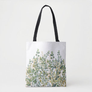 Gold And Green Botanical Eucalyptus Leaves Tote Bag