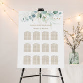 Elegant Sage Green Wedding Seating Chart 24x36 Foam Board