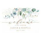 Gold and Green Botanical Wedding Welcome Sign
