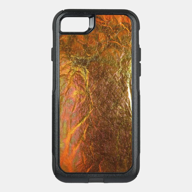 Gold and green brass plated abstract pattern otterbox iPhone case (Back)
