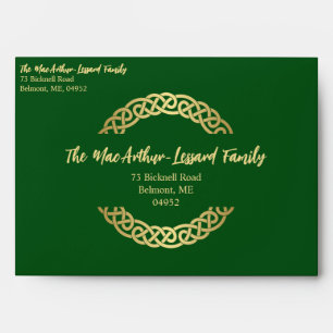Gold and Green Celtic Envelope