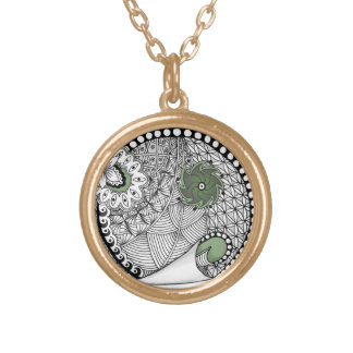 Gold and Green Christmas Necklace Jewelry