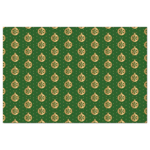 Gold and Green Christmas Ornaments Tissue Paper