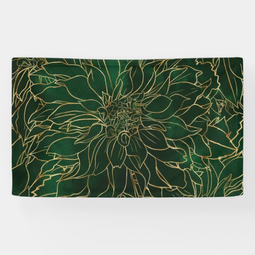 Gold and Green Dahlia Flower Banner