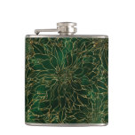 Gold and Green Dahlia Flower Flask