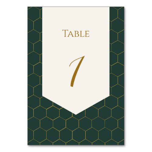 Gold And Green Gold 1920s Vintage Wedding Art Deco Table Number