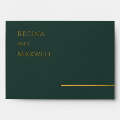 Gold And Green Gold 1920s Vintage Wedding Welcome Envelope
