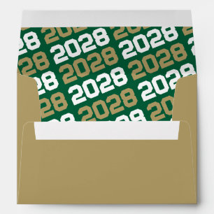 Gold and Green Graduation Envelopes