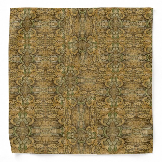 Gold and Green Head Wrap Bandana (Front)