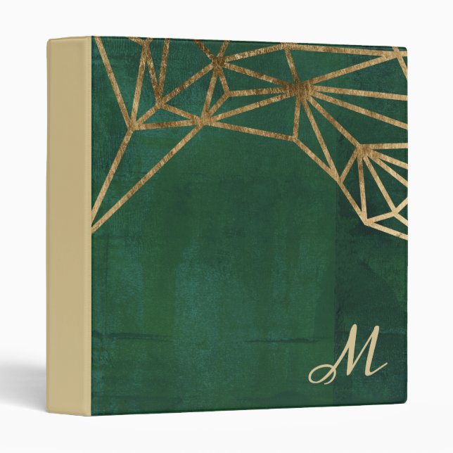 Gold and Green Jungle Web 3 Ring Binder (Front/Spine)