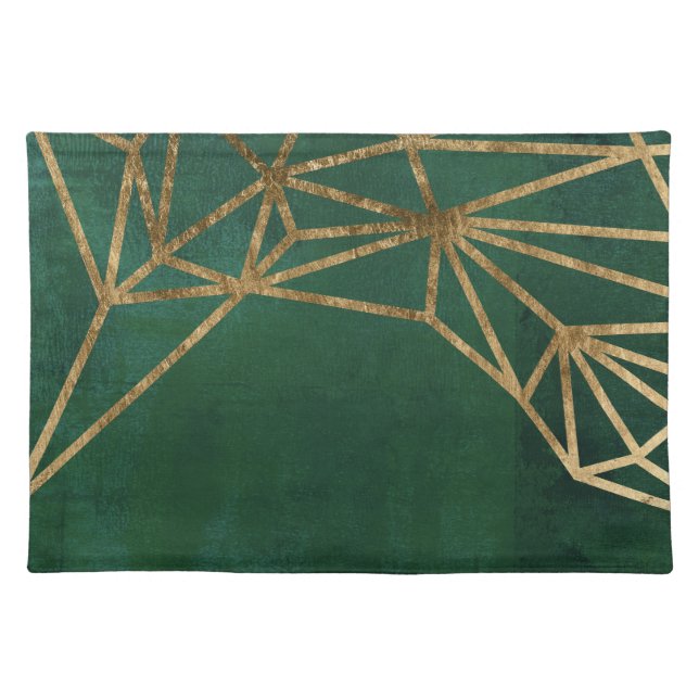 Gold and Green Jungle Web Cloth Placemat (Front)