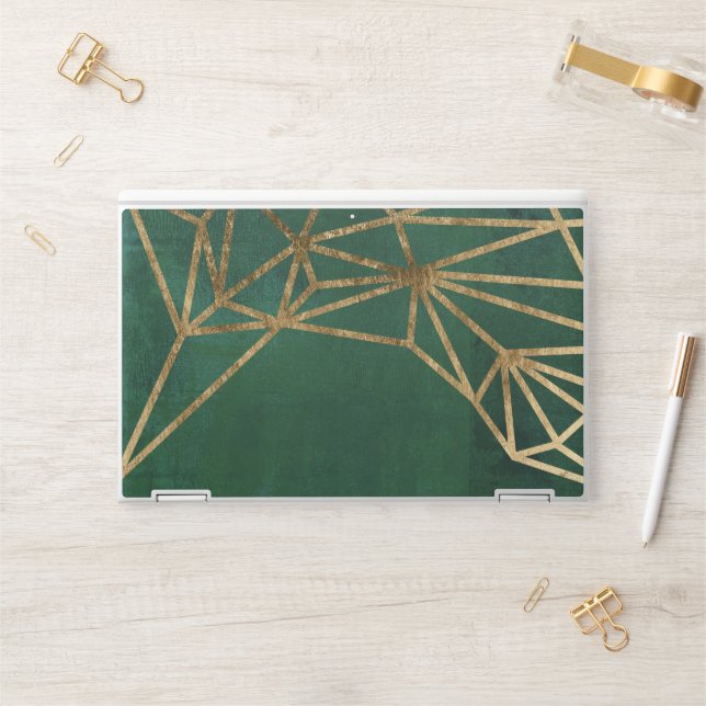 Gold and Green Jungle Web HP Laptop Skin (Desk)