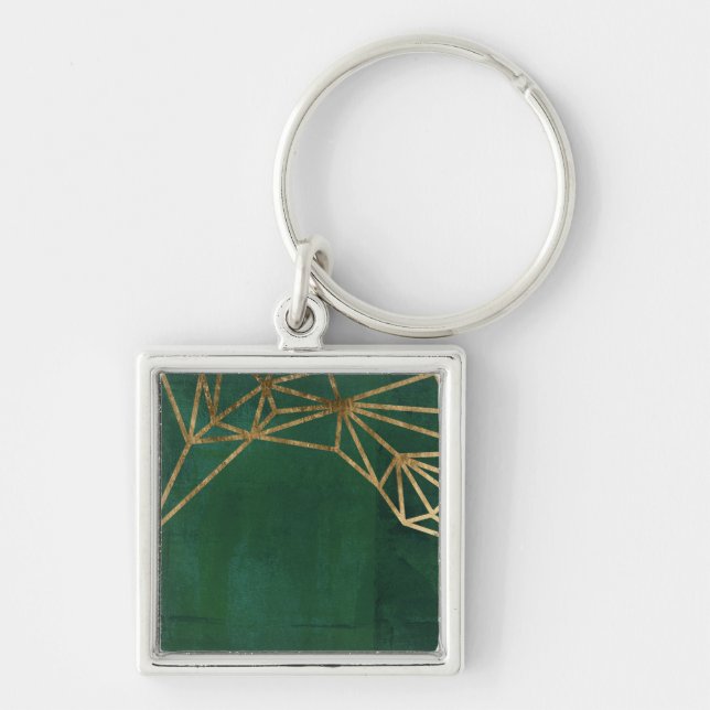 Gold and Green Jungle Web Keychain (Front)