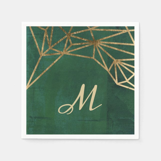 Gold and Green Jungle Web Napkins (Front)