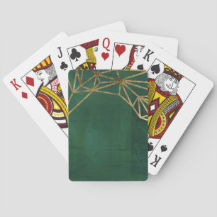 Gold and Green Jungle Web Poker Cards