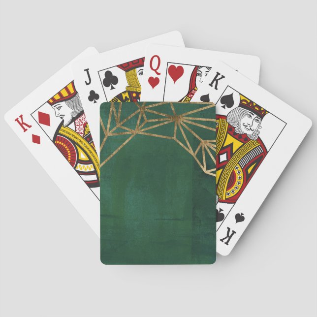 Gold and Green Jungle Web Poker Cards (Back)