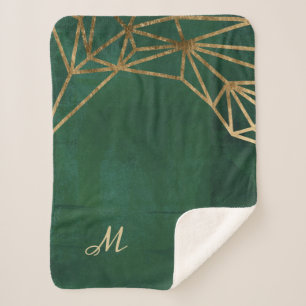 Gold and Green Jungle Web Sherpa Blanket