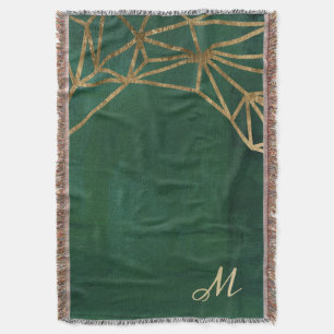 Gold and Green Jungle Web Throw Blanket