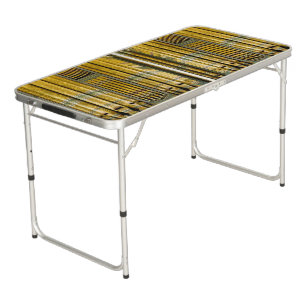 Gold and green organ pipes beer pong table