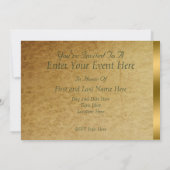 Gold and Green Party Invitation (Back)