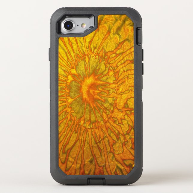Gold and green plated texture with a abstract patt otterbox iPhone case (Back)