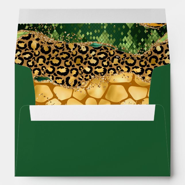 Gold and Green Safari Agate Envelope (Back (Bottom))