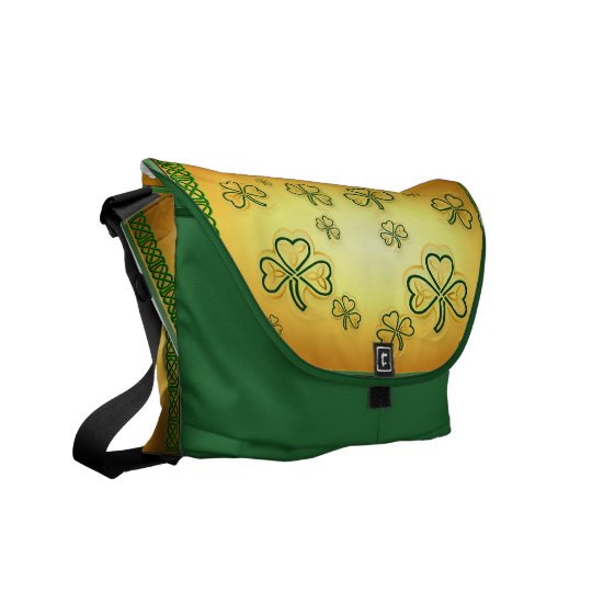 Gold and Green Shamrocks-2 Messenger Bag