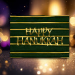 Gold and Green Stripe Hanukkah Card<br><div class="desc">Designs by Umua. Printed and shipped by Zazzle or their affiliates.</div>