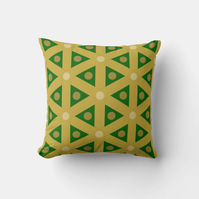 gold and green throw pillow (Front)