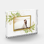 Gold and Green Watercolor Foliage Photo Block<br><div class="desc">This charming photo block features your favorite photo surrounded with a beautiful border of green and gold leaves. CHANGE the date to the current year or you can delete it or add more information. Great as a gift or to display your favorite photo in your own home. *VERTICAL layout done...</div>
