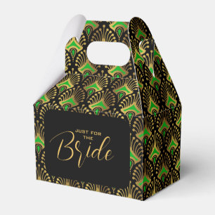 Gold and Greene Art Deco Pattern Custom  Favor Boxes