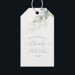 Gold and Greenery Wedding Thank You Gift Tags<br><div class="desc">Elegant greenery leaves wedding tags</div>