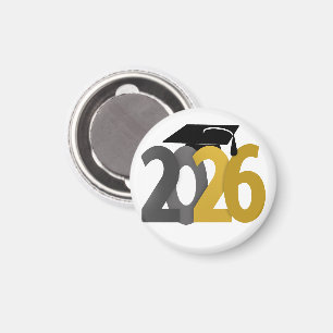 Gold and Grey Class of 2026 Graduation Magnet