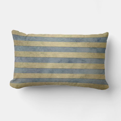 Gold and Grey Stripes Pattern Lumbar Pillow