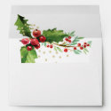 Gold and Holly Lined Envelope Christmas