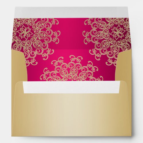 Gold and Hot Pink Indian Style Envelope
