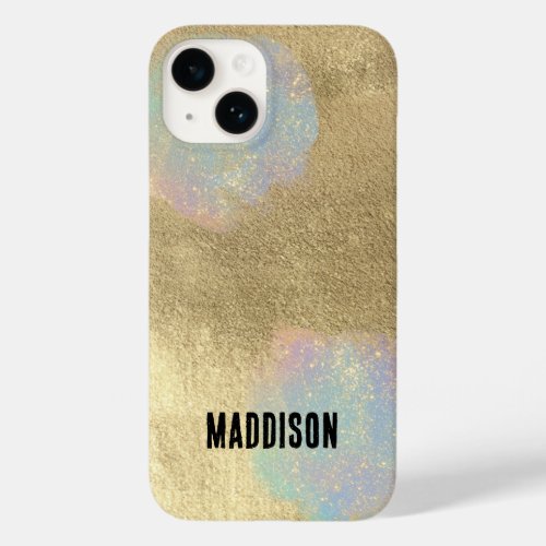 Gold And iridescent Glitter Texture Case_Mate iPhone 14 Case