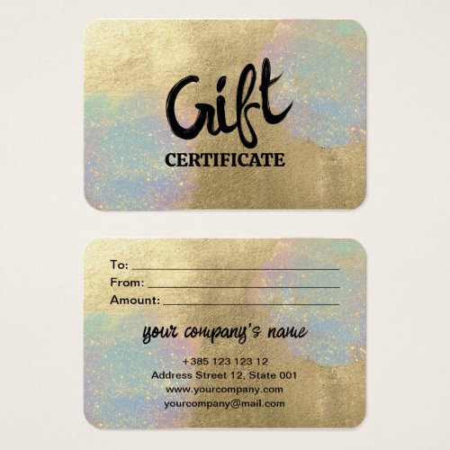 Gold And iridescent Glitter Texture Gift Card